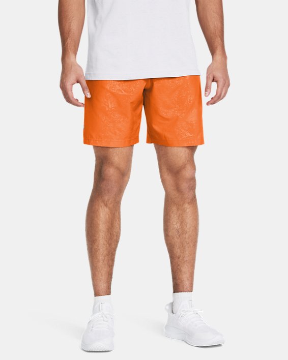 Shorts UA Woven Emboss da uomo, Orange, pdpMainDesktop image number 0